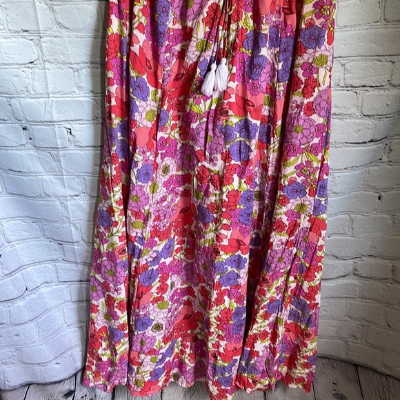 Japna Multicolor Floral Strapless Maxi Dress Size L - Picture 3 of 5